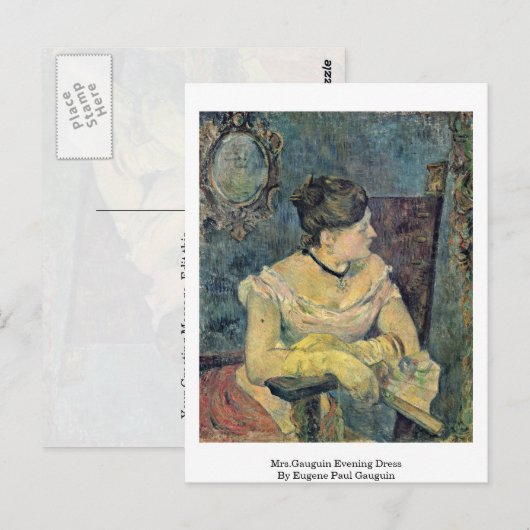 mevrouw gauguin evening dress van Eugene Paul Gaug Briefkaart (Voorkant / Achterkant)