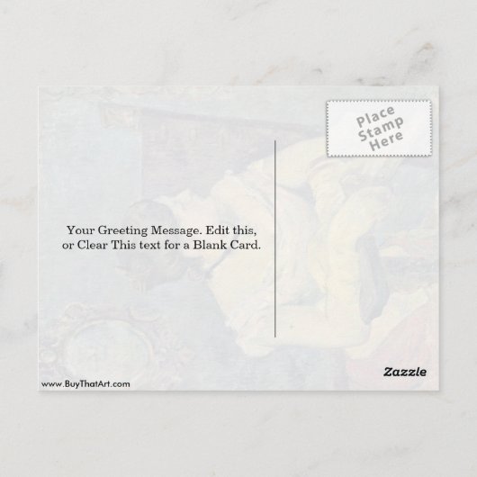 mevrouw gauguin evening dress van Eugene Paul Gaug Briefkaart (Achterkant)