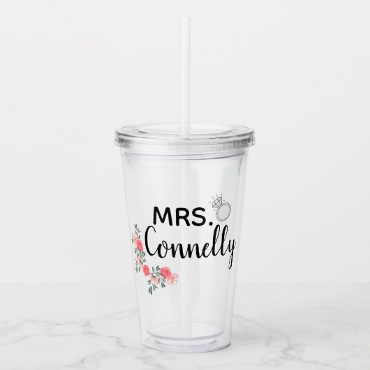 Mevrouw Gepersonaliseerd Acryl Drinkbeker (Voorkant)