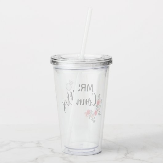 Mevrouw Gepersonaliseerd Acryl Drinkbeker (Achterkant)