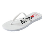 Mevrouw Gepersonaliseerd met Naam & Datum Teenslip Teenslippers (Schuin)