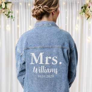 Mevrouw Gepersonaliseerde bruid Jean Denim Jacket