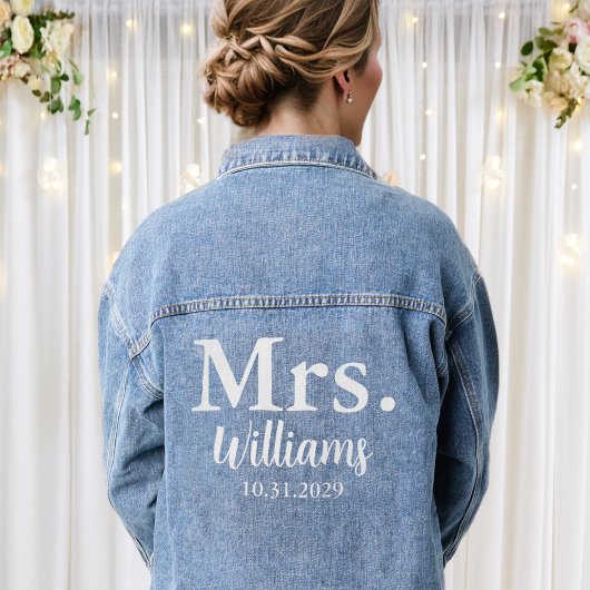 Mevrouw Gepersonaliseerde bruid Jean Denim Jacket