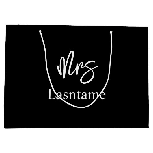 Mevrouw Gepersonaliseerde Bruids Grote Geschenktas Groot Cadeauzakje (Achterkant)