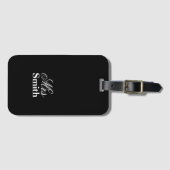 Mevrouw Gepersonaliseerde naam Witte zwarte reisba Bagagelabel (Voorkant (horizontaal))