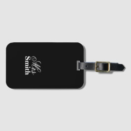 Mevrouw Gepersonaliseerde naam Witte zwarte reisba Bagagelabel