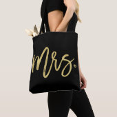 Mevrouw Golden Script Bridal Party Wedding Canvas  Tote Bag (Dichtbij)