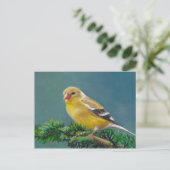 Mevrouw Goldfinch Bird Art Briefkaart (Staand voorkant)