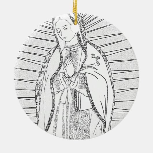 mevrouw guadalupe keramisch ornament (Achterkant)