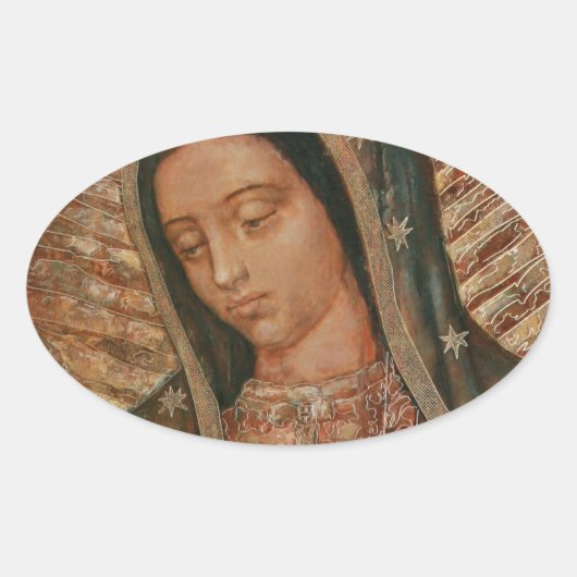 mevrouw guadalupe ovale sticker (Voorkant)