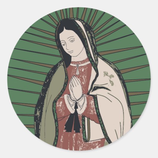 mevrouw guadalupe ronde sticker (Voorkant)