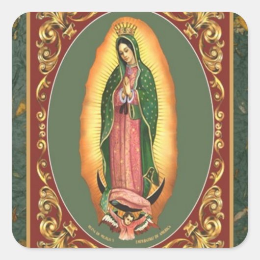 mevrouw guadalupe vierkante sticker (Voorkant)