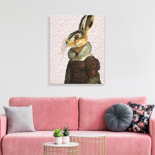 Mevrouw Hare Canvas Afdruk (Insitu (Woonkamer))