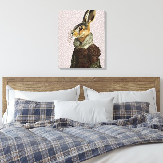 Mevrouw Hare Canvas Afdruk (Insitu (Slaapkamer))