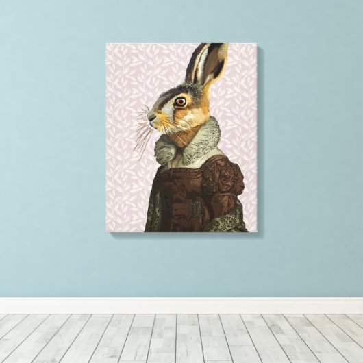 Mevrouw Hare Canvas Afdruk (Insitu (Houten vloer))