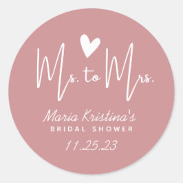 Mevrouw Heart tegen mevrouw Vrijgezellenfeest Puce Ronde Sticker