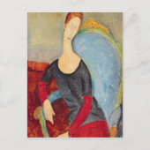 Mevrouw Hebuterne in een blauw voorzitterschap, 19 Briefkaart (Voorkant)