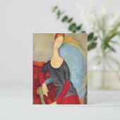 Mevrouw Hebuterne in een blauw voorzitterschap, 19 Briefkaart (Staand voorkant)