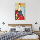 Mevrouw Hebuterne in een blauw voorzitterschap, 19 Canvas Afdruk (Insitu (Slaapkamer))