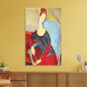 Mevrouw Hebuterne in een blauw voorzitterschap, 19 Canvas Afdruk (Insitu (Woonkamer))