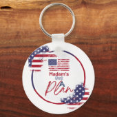 Mevrouw heeft een plan Amerikaanse Sleutelhanger (Achterkant)