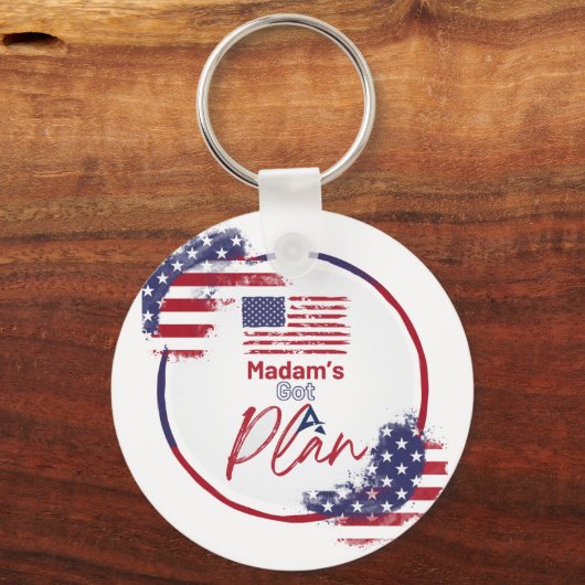 Mevrouw heeft een plan Amerikaanse Sleutelhanger (Achterkant)