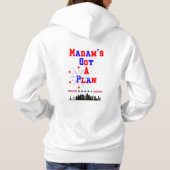 Mevrouw heeft een plan met de Amerikaanse vlag Hoodie (Achterkant)