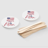 Mevrouw heeft een plan voor de Amerikaanse vlag Handwaaier (Niet-gemonteerd)