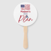 Mevrouw heeft een plan voor de Amerikaanse vlag Handwaaier (Voorkant)