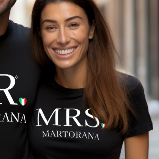 Mevrouw Italiaanse Vlag Hart Persoonlijke Achterna Tri-Blend Shirt