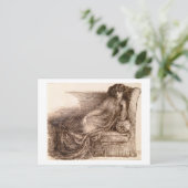 Mevrouw Jane Morris legt zich op een sofa Briefkaart (Staand voorkant)