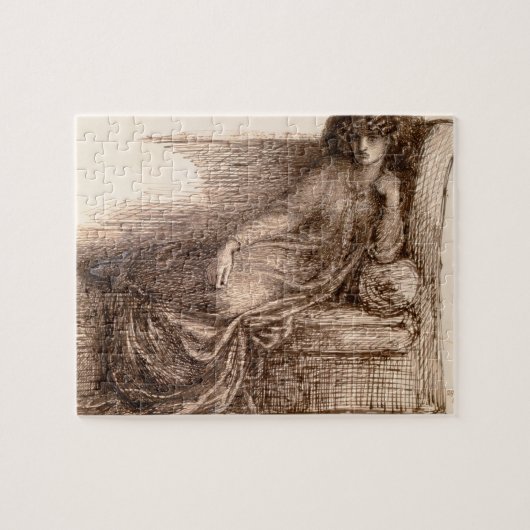 Mevrouw Jane Morris legt zich op een sofa Legpuzzel (Horizontaal)