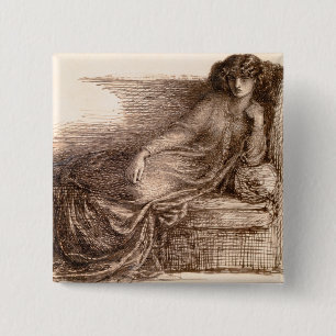 Mevrouw Jane Morris legt zich op een sofa Vierkante Button 5,1 Cm