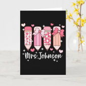 Mevrouw Johnson Onderwijzeres Valentijns Potlood Kaart (Gele Bloem)