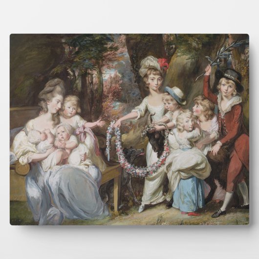 mevrouw Justinian Casamajor en acht van haar kinde Fotoplaat (Voorkant)