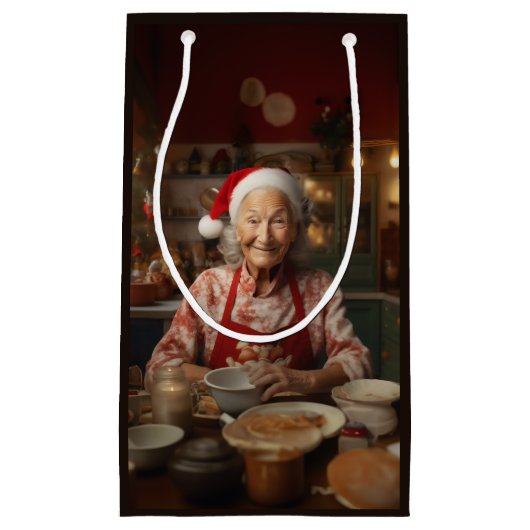 Mevrouw Kerstman bakt cake Klein Cadeauzakje (Voorkant)