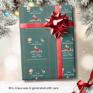 Mevrouw Kerstman geniet van Pilates naam Cadeaupapier