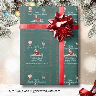 Mevrouw Kerstman Geniet van Pilates Naam Cadeaupapier