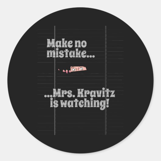 Mevrouw Kravitz kijkt toe Ronde Sticker (Voorkant)