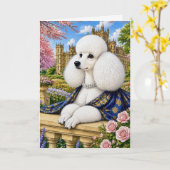 Mevrouw Lady Violet Poodle Kaart (Gele Bloem)