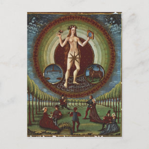 Mevrouw Lat. 209 f.9v Venus, uit de Sphaera, c.147 Briefkaart