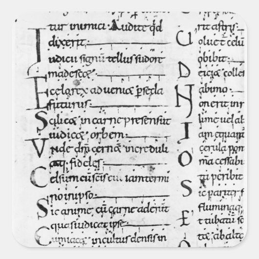 Mevrouw Latijns Lectionary Vierkante Sticker (Voorkant)