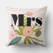 mevrouw Lips Pinky Peach Zig Zag Green Blauwgroen Kussen (Voorkant)