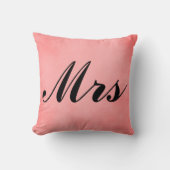 Mevrouw Lovely Pink Parchment Mr en Mrs. Kussen (Voorkant)