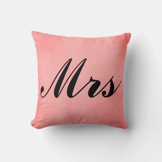 Mevrouw Lovely Pink Parchment Mr en Mrs. Kussen (Voorkant)