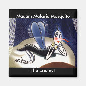  mevrouw Malaria Mosquito Magneet (Voorkant)