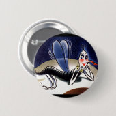 mevrouw Malaria Mosquito Ronde Button 5,7 Cm (Voorkant /achterkant)