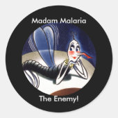  mevrouw Malaria Mosquito Ronde Sticker (Voorkant)
