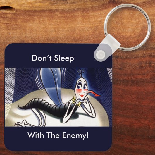  mevrouw Malaria Mosquito Sleutelhanger (Achterkant)