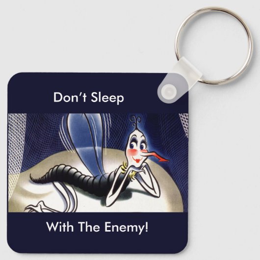  mevrouw Malaria Mosquito Sleutelhanger (Achterkant)